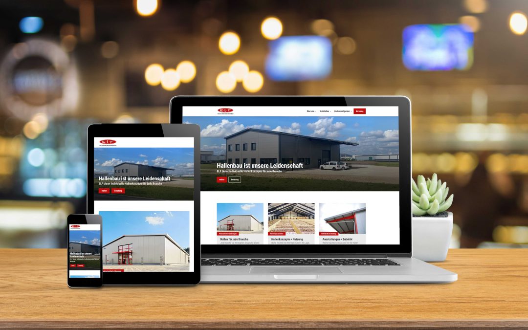 Moderne Website für E.L.F. Hallen